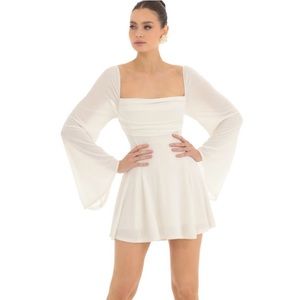 White flare sleeve dress.